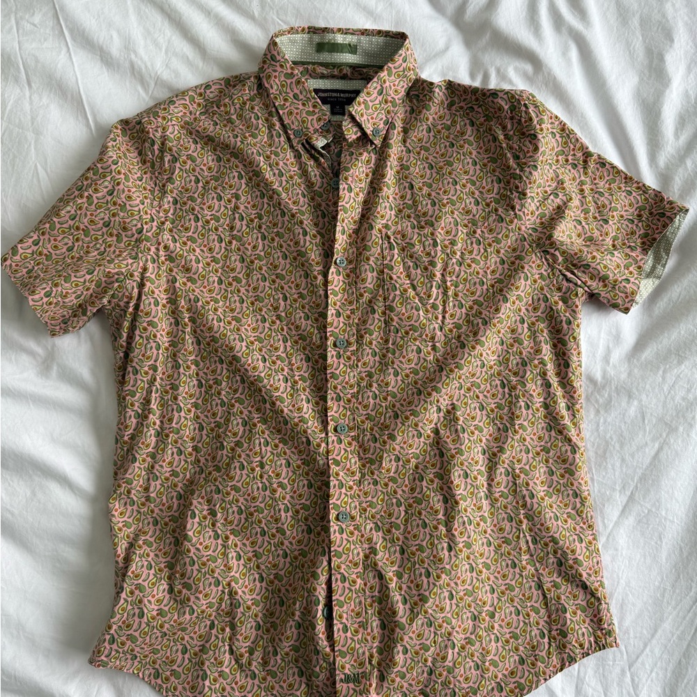 Men's Avocado Button Down Shirt - Multicolor